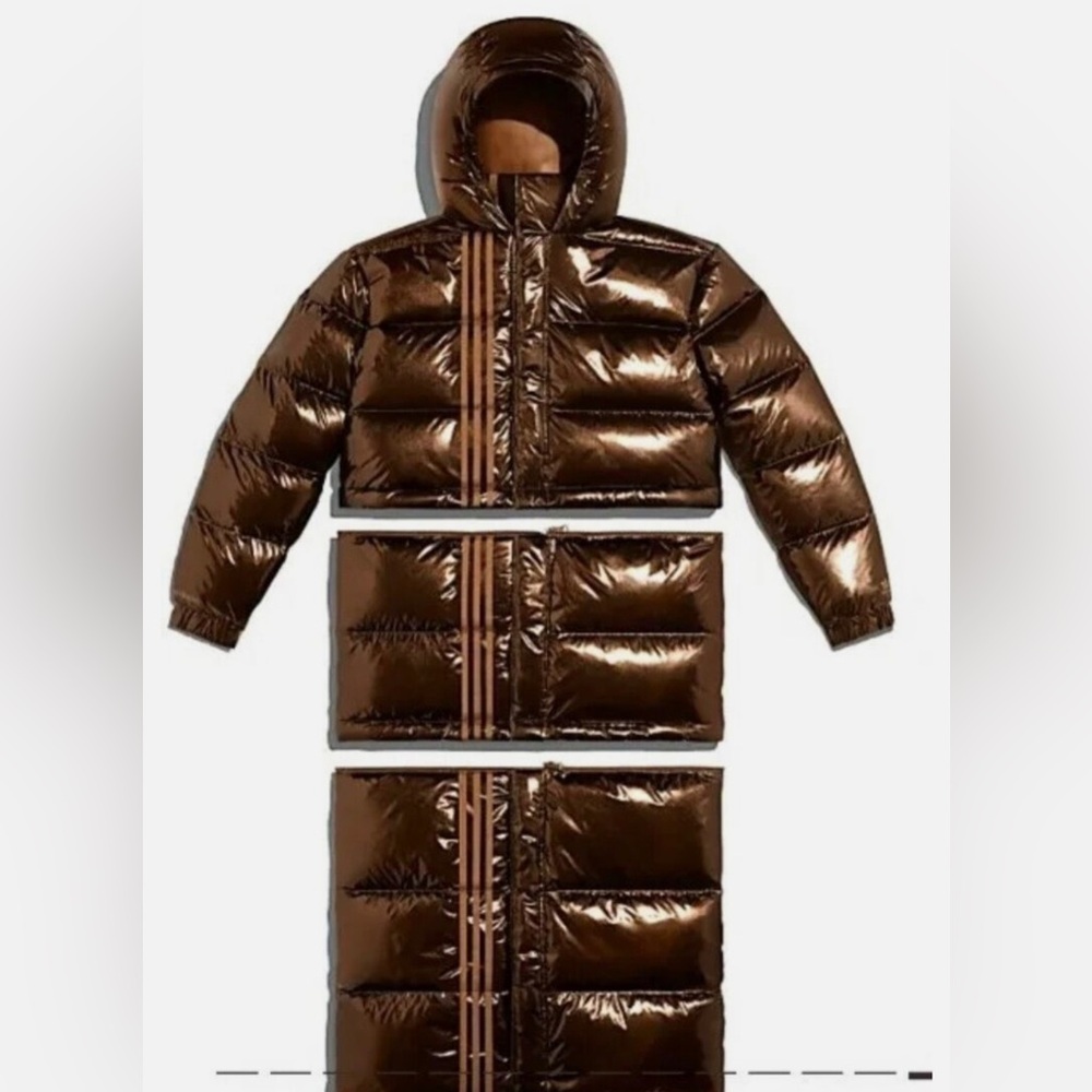 Adidas Ivy Park 3n1 Metallic Bronze Puffer Coat
Like new
Size Small